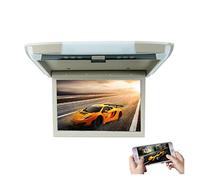 Reproductores de vídeo for Coche 12,1 Pulgadas, Pantalla Montaje en Techo TV automático, Monitor Multimedia for, LCD HD, MP5, Enlace Altavoz Viajes Familiares por Carretera(Beige Mirror Link)