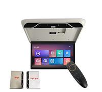 Reproductores de vídeo for Coche 19 Pulgadas, Pantalla LCD HD, Montaje en Techo for automóvil, Monitor, MP5, TV Multimedia, 1080P, USB, IR, FM Viajes Familiares por Carretera(Light Grey Android)