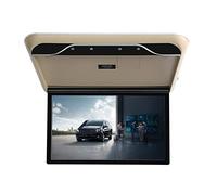 Reproductores de vídeo for Coche 19 Pulgadas, Pantalla LCD HD, Montaje en Techo for automóvil, Monitor, MP5, TV Multimedia, 1080P, USB, IR, FM Viajes Familiares por Carretera(Beige MP5)