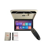 Reproductores de vídeo for Coche 19 Pulgadas, Pantalla LCD HD, Montaje en Techo for automóvil, Monitor, MP5, TV Multimedia, 1080P, USB, IR, FM Viajes Familiares por Carretera(Beige Android)