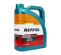 REPSOL Aceite de motor 10W-40 PREMIUM aceite parcialmente sintético ACEA A3/B4 API SL API CF GTI/TDI 5L Compatible con NISSAN Qashqai II J11, J11, CITROËN C1 PM, PN, PEUGEOT 107 Hatchback PM, PN