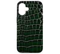Reptil cocodrilo Lagarto cocodrilo Serpiente Piel Verde Carcasa para iPhone 16