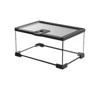 Reptile Anfibians Tank, Turtle Terrarium Glass Enclosure, Spacious Pet Habitat, Ventilated Keeper Box, for Turtles, Geckos, Lizardas, Snakes, Anfibios
