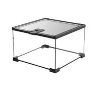 Reptile Anfibians Tank, Turtle Terrarium Glass Enclosure, Spacious Pet Habitat, Ventilated Keeper Box, for Turtles, Geckos, Lizardas, Snakes, Anfibios