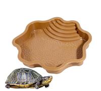 Reptile Bathing Pool, Tortoise Bathtub with Ladder, 1.42x10.63x1.77 Inch Multi Functional Design, Abs Aquarium Ornament for Geckos, Snakes, Turtles, Bearded Dragons, Lizards