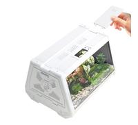 Reptile Cage, Bearded Dragon Tank, 10,63 x 7,48 pulgadas Escape-Proof Pet Habitat with Ventilation, Feeding Playpen for Tortoise Snake Frog Turtle Spider Travel, Black Clear
