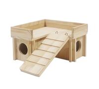 Reptile Cave - 20 x 20 x 12 cm Lizard Shelter with Stepped Climbing Ramp, Wooden Lizard Shelter, Natural Basking & Habitat Decoration for Bearded Dragons Geckos Turtles Tortoise