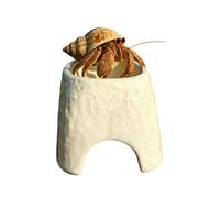 Reptile Ceramic Cave - 2 In 1 Shelter for Bearded Dragon | Easy to Clean Lizard, Indoor Home Accessory, Leopard Gecko Snake Spider Habitat, Pet Enrichment Tool, Natural Decorative Design