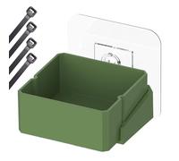 Reptile Dining Pod, Gecko Nourish Container Bowl, 2.36 x 2.36 x 1.02 in Acrylic Hydration Cup with Lock System, Resin Nutrition Station Module, transparente esquina Mount Style, Vivarium Saurian Room