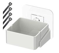 Reptile Dining Pod, Gecko Nourish Container Bowl, 2.36 x 2.36 x 1.02 in Acrylic Hydration Cup with Lock System, Resin Nutrition Station Module, transparente esquina Mount Style, Vivarium Saurian Room