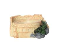 Reptile Dish, Resin Lizard Water Bowl, Feeding Accessories, Aquarium Decoration, Drinking Basin, Animal Feeding Stand with Transparent Bowl for Snakes, Pet Hydration 649g