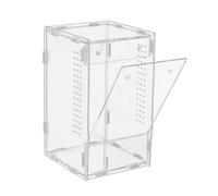 Reptile Enclosure Escape Proof, 20x12cm Acrylic Front Opening Habitat Transparent Container for Jumping Spider, Gecko, Amphibian, Small Lizard