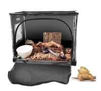 Reptile Enclosure - Portable Tank Shelter, Transparent Panel Structure, Reinforced Frame Build, Leak Resistant Bottom Tray | Amphibian Habitat, Lizard Small Animal Terrarium, Travel Friendly Pet Cage