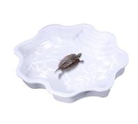 Reptile Feeder Bowl Pool - Plato de agua Easy Climb Ramp, estilo hábitat natural de larga duración, diseño clásico moderno | Contenedor de baño para beber estable para el cuidado del gabinete del
