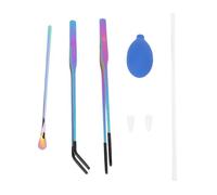 Reptile Feeder Tool Kit Stainless Steel Aquarium Tweezers Feeding Dropper Silicone Tip for Aquatic Plant with Spoon Multi Functional Pet Care and Gardening Accessories