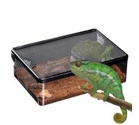 Reptile Feeding Box - Ventilated Hatching Container | Transparent Terrarium Breathable Anti Escape | Cage Case Airtight Safe Pet House For Beetles Lizards Spiders Scorpions Crickets