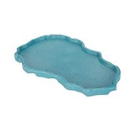 Reptile Feeding Dish | Luminous Plastic Bowl for Snakes/Frogs/Lizards | Smooth Edges Design | Sturdy & Lightweight NW - 29 | 370x225x20mm (Lake Blue)