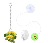 Reptile Feeding Toy, Suction Cup Bell Ball, Interactive Lizard Enrichment Feeder, Hanging Activity Play Accessory, Food Dispensing Training Tool, Terrarium Stimulation Device | For Bearded Dragons Gec