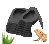 Reptile Feeding Water Bowl - Tortoise Water Dish With Anti-Slip Ramp, Reptile Food And Wateer Bowl Bath With Ramp, Durable Habitat Accessory | Gecko, Snake, Lizard, Reptiles, Amphibians, Frog