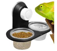 Reptile Food And Water Dish - Gecko Feeding Cups | Dispenser Ledge Accessories Tray | For Tarantula Frog Lizard Chameleons Hermit Crab Snake Bowl Suction Cup Invertebrate Habitat Terrarium Task