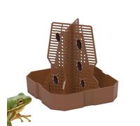 Reptile Food Bowl, Small Animal Feeder with Climbing Ladder, Non-Slip Dish for Chameleon, Bearded Dragon, Sturdy Feeding Bowl, Habitat Accessories for Pets, 5.83x5.83x6.1 Inches