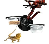 Reptile Food Dish Feeder, Wall Mounted Bowl, Removable Suction Cup Accessory with Easy Install, Compact Pack Utility with Quick Clean, Pet Accessory, Longtail Habitat Care Aid for Turtle Use