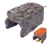 Reptile Habitat Accessories, Heated Pet Cave, Resin Pet Hiding Cave, Lizard Basking Stage, Reptile Heating Rock, Tank Decor for Lizards, Snake Habitat, Gecko Hiding Cave, Turtle Tank Decora