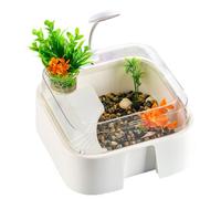 Reptile Habitat - Aquatic Turtle Tank with Light and Escape-Proof Design | Durable Terrarium for Hermit Crabs Turtles Frogs Snakes Spiders Tortoises Shrimp Geckos and Hamsters for Home