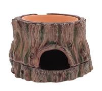 Reptile Habitat, Simulación Leopard Gecko Hide Out, Resin Cave Tank Accessory, Built in Humidity Dish, Natural Looking Aquarium Decor for Terrariums, Home, Estudio, 5,98 x 6,38 x 3,5 pulgadas