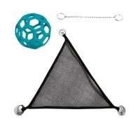 Reptile Hammock Lounger, Lizard Climbing Net, Gecko Habitat Accessory with Hanging Ball Toy, Pet Cage Setup Tool with Secure Mounting, Enrichment Product for Bearded Dragon Chameleons