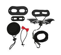 Reptile Harness and Leash Set | Adjustable Bat Wing Leash for Lizards/Small Pets | Soft Leather Traction Rope with Hat & Bowtie | Special Occasion/Party Decoration (L 14.4 X 6.5 X 1.6in)