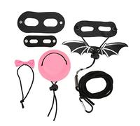 Reptile Harness and Leash Set | Adjustable Bat Wing Leash for Lizards/Small Pets | Soft Leather Traction Rope with Hat & Bowtie | Special Occasion/Party Decoration (L 14.4 X 6.5 X 1.6in)
