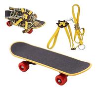Reptile Harness Rope - Adjustable Bearded Dragon Harness Bearded Dragon Rope, Tortoise Rope and Skateboard Set, Reusable Turtle Skateboard Toy Tortoise Walking Rope for Turtles Lizards Chameleons