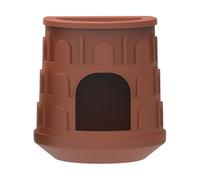 Reptile Hide Cave, Gecko Reptile House, Built-In Food Water Basin, Natural-Look Hiding Shelter for Iguanas Tree Frogs, Aquarium Habitat Decoration 5.12x4.72x3.23 Inch