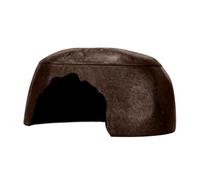 Reptile Hide Cave, Lizard Habitat Shelter, Humidity Retaining Design, Triple Water Sink Decor, Small Size, for Gecko Turtle Snake Frog Enclosure, 30x20x15cm Black Brown