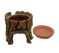 Reptile Hide Cave, Snake, Aquarium Habitat, Resin Reptile Shelter, Underwater Landscape with Food Tray, Aquarium Accessories, Reptile Resin Shelter, Feeding Habitat for Frogs Gecko Spider