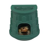 Reptile Hide, Lizard Hiding House, ABS Material, Removable Habitat Decoration with Top Food & Water Basin, Aquarium Tank Accessories for Tree Frogs & Green Iguanas, 13 x 12 x 8,2 cm