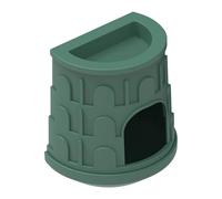 Reptile Hide, Small Pet Reptile Hide Cave, 5.12x4.72x3.23 Inches, Removable Habitat Decoration with Top Food & Water Basin, Aquarium Tank Accessories for Tree Frogs, Green Iguanas