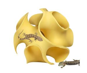 Reptile Hiding Cave - 3D Printed Gecko Shelter Box, Decorative Reptile Tank Cave House for Leopard Gecko, Lizards and Small Reptiles, Aquarium Terrarium Decor for Home Pet Owners