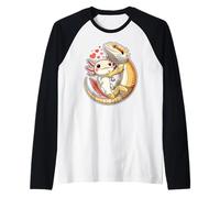 Reptile Keeper Pet Owner Cute Bearded Dragon Hugging Axolotl Camiseta Manga Raglan