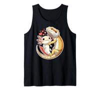Reptile Keeper Pet Owner Cute Bearded Dragon Hugging Axolotl Camiseta sin Mangas