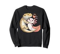 Reptile Keeper Pet Owner Cute Bearded Dragon Hugging Axolotl Sudadera