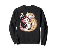 Reptile Keeper Pet Owner Cute Bearded Dragon Hugging Axolotl Sudadera