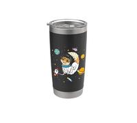 Reptile Kids Girls Boys Astronaut Space Leopard Gecko Lover Vaso térmico de acero inoxidable de doble pared