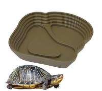 Reptile Pool, Portable Reptile Food Bowl, Aquarium Ornament, Frog Feeding Dish, Tortoise Accessories 8.66x8.07x0.98 Inches for Turtles, Horned Frogs, Lizards