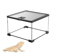 Reptile Tank, Anfibios Jaula, 11,81x7,87x5,91 pulgadas Terrarium Glass Box Multi-Functional Habitat Enclosure Transparente para Turtles Geckos Lizards Small Pets
