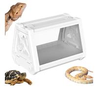 Reptile Tank, Breathable Habitat Enclosure, Trapezoidal Expanding View, Ventilated Secure Lid, Terrarium for Geckos & Scorpions, Indoor Pet Home, 10.63x7.48x7.48 Inches