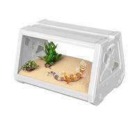 Reptile Terrarium, Multifunctional Habitat Cage Bearded Dragon, Trapezoidal Design with Expanded Viewing Field, Compact Ideal for Scorpions & Hermit Crabs, Size: 10.63x7.48x7.48inc