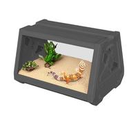 Reptile Terrarium, Multifunctional Habitat Cage for Bearded Dragon, 10.63x7.48x7.48 Inches Trapezoidal Design, Expands Viewing Field, Reptile Habitat Enclosure for Scorpions