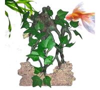 Reptile Terrarium Ornament - Fake Plant Vines, Artificial Resin Tree Branch with Suction Cup,Rattan Simulated Fake Plant Vines, Aqusarium Tree Trunk, For Fish Tank, Reptiles, Landscaping Decorations